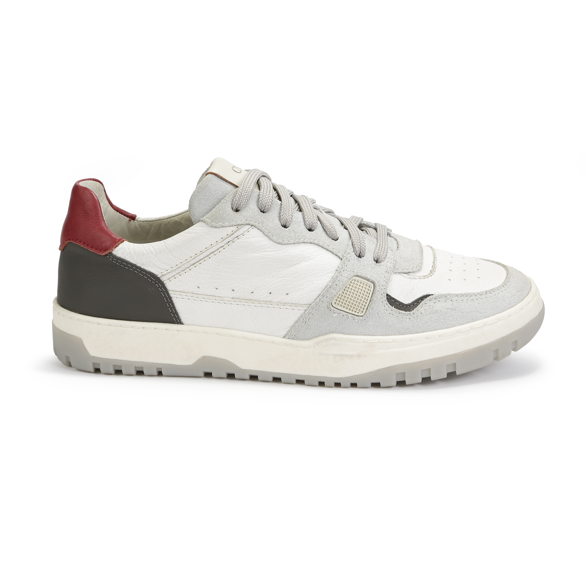 TÊNIS ALVEJADO BRANCO / CHAMOA CINZA