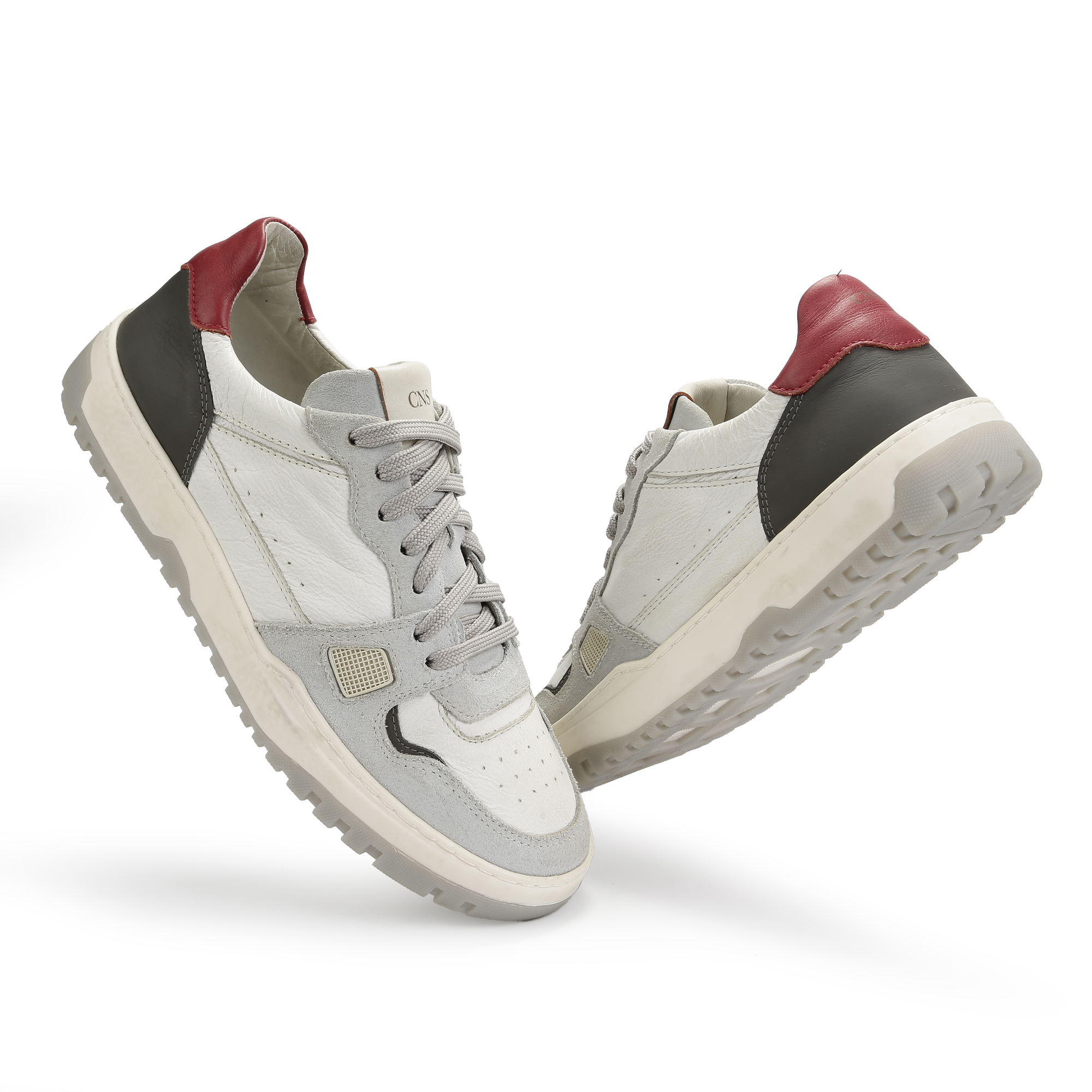 TÊNIS ALVEJADO BRANCO / CHAMOA CINZA